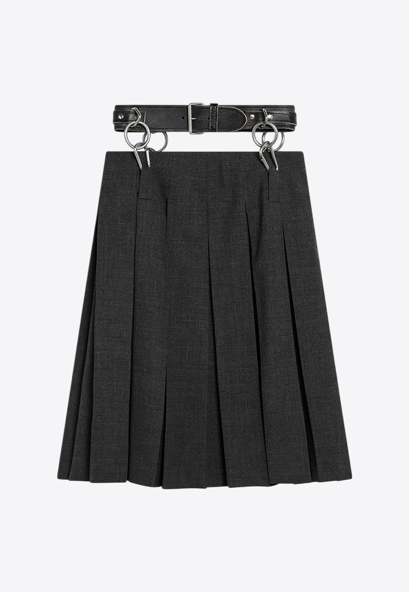 Prada Pleated Matting Skirt  Gray P149WKOOO17N1/Q_PRADA-F0480