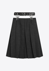 Prada Pleated Matting Skirt  Gray P149WKOOO17N1/Q_PRADA-F0480