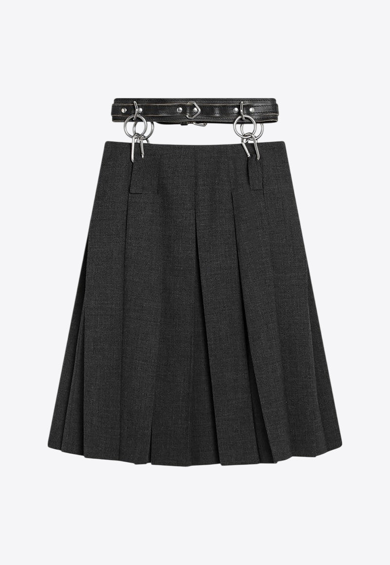 Prada Pleated Matting Skirt  Gray P149WKOOO17N1/Q_PRADA-F0480