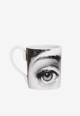 Fornasetti Occhi Motif Porcelain Mug White P14X002