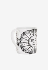 Fornasetti Sole Porcelain Mug White P14X003