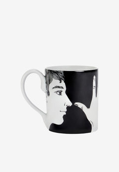 Fornasetti Marameo Porcelain Mug Black P14X005
