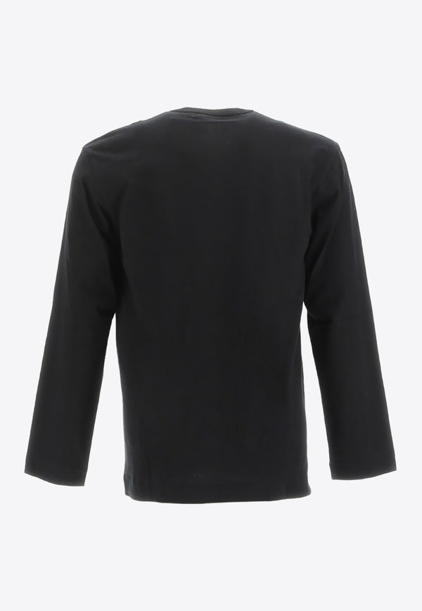 Comme Des Garçons Play Logo Embroidered Long-Sleeved T-shirt Black P1T118_000_BLACK