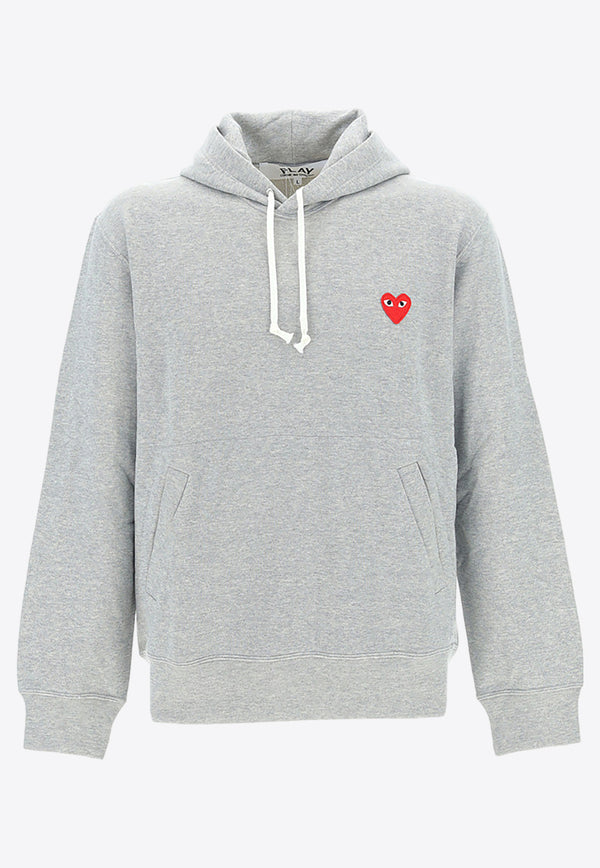 Comme Des Garçons Play Logo Embroidered Hooded Sweatshirt Gray P1T169_000_GREY