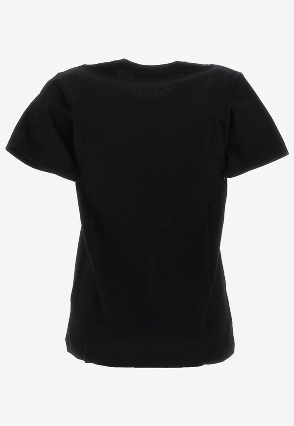 Comme Des Garçons Play Logo-Embroidered Crewneck T-shirt P1T287_000_BLACK