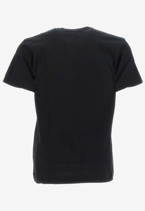 Comme Des Garçons Play Logo-Embroidered Crewneck T-shirt P1T288_000_BLACK