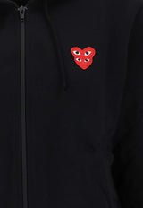 Comme Des Garçons Play Logo-Embroidered Zip-Up Sweatshirt P1T293_000_BLACK
