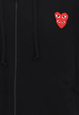 Comme Des Garçons Play Double Heart Patch Zip-Up Sweatshirt Black P1T294_000_BLACK