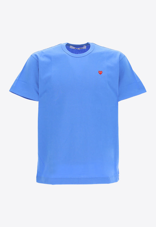 Comme Des Garçons Play Logo Embroidered Crewneck T-shirt Blue P1T314_000_BLUE