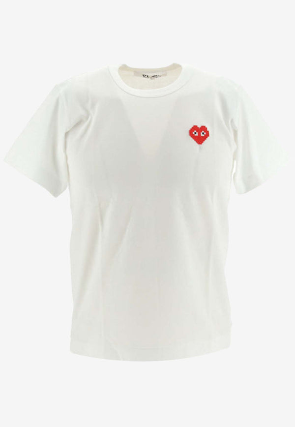 Comme Des Garçons Play Double Hearts Crewneck T-shirt P1T321_000_WHITE
