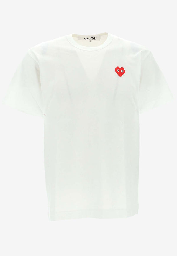 Comme Des Garçons Play Pixel Logo Crewneck T-shirt P1T322_000_WHITE