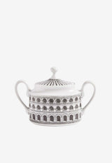 Fornasetti Architettura Porcelain Sugar Bowl Multicolor P21X441