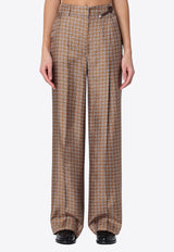 Prada Tailored Paisley Print Silk Pants Brown P238IOOO15GG/Q_PRADA-F0594