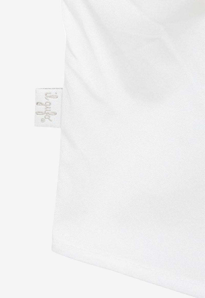 Il Gufo Girls Stretch Poplin Shirt  White P24CC098C0061-ACO/O_GUFO-010