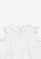 Il Gufo Baby Girls Sleeveless Top and Shorts Set White P24DP484L0012-ALI/O_GUFO-0131