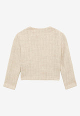 Il Gufo Girls Frayed Tweed Blazer Beige P24GR206C5051-ACO/O_GUFO-147