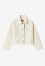 Il Gufo Girls Buttoned Denim Jacket White P24GR213J0044-ACO/O_GUFO-100