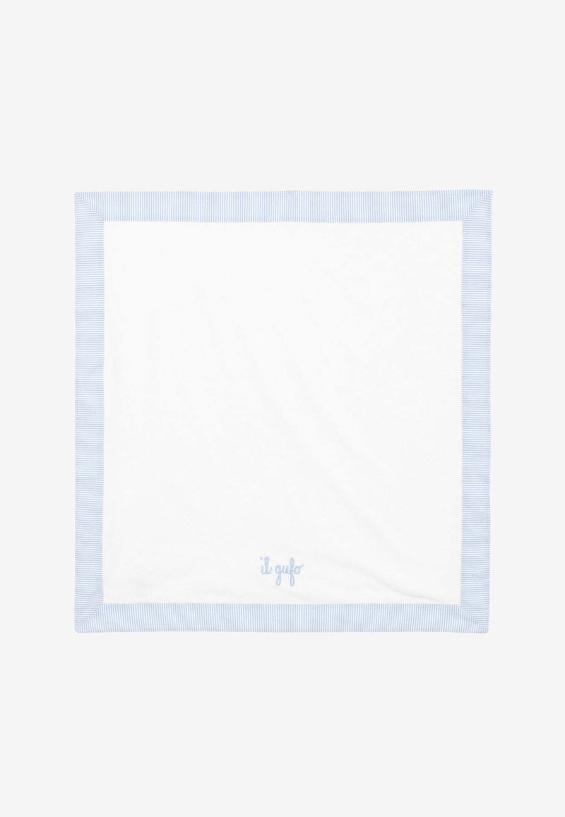 Il Gufo Babies Logo Embroidered Blanket White P24OG060MF001CO/O_GUFO-0146