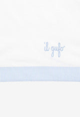 Il Gufo Babies Logo Embroidered Blanket White P24OG060MF001CO/O_GUFO-0146