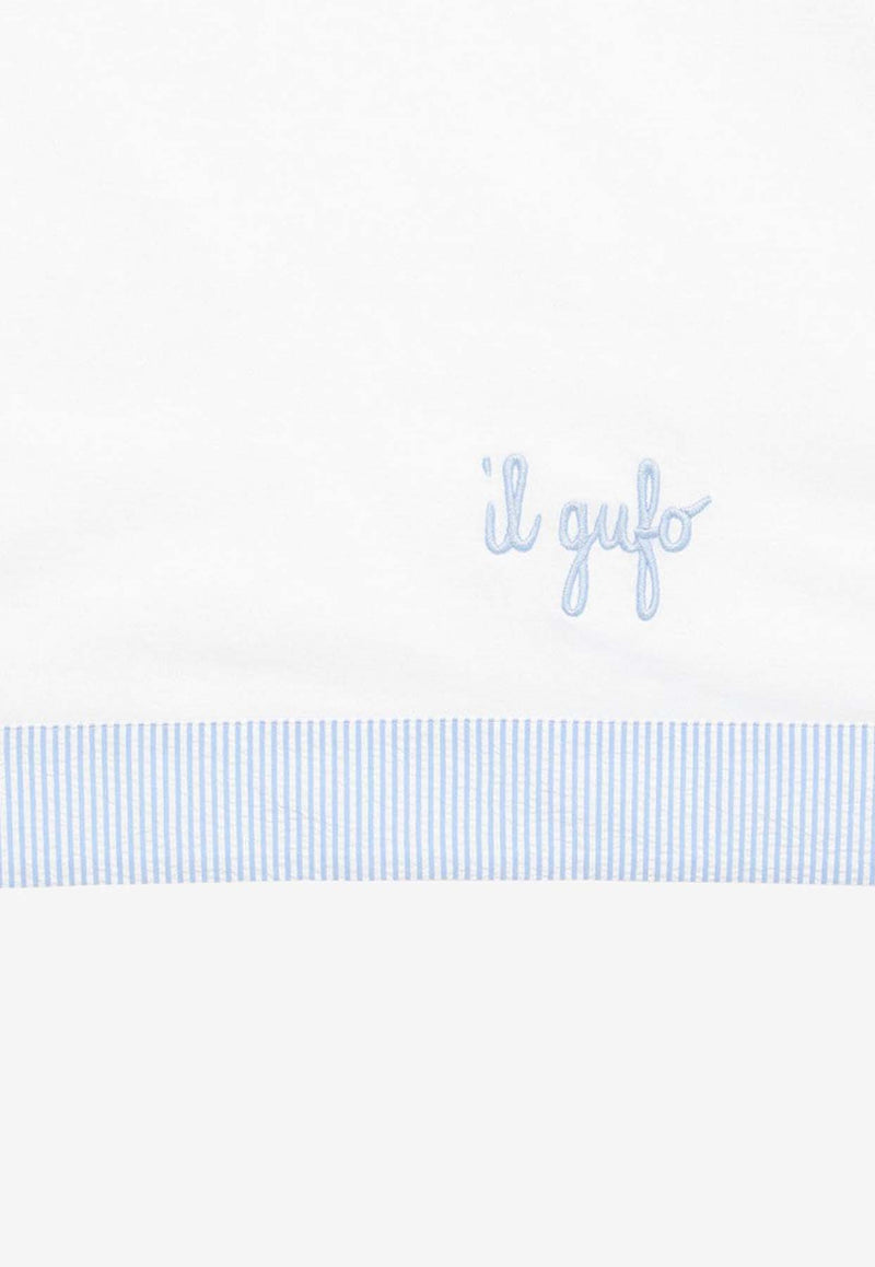 Il Gufo Babies Logo Embroidered Blanket White P24OG060MF001CO/O_GUFO-0146