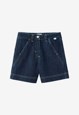 Il Gufo Girls Denim Bermuda Shorts Blue P24PB182J0041-ACO/O_GUFO-497