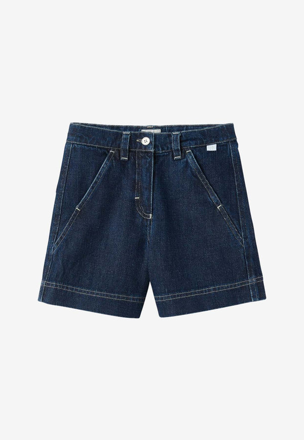 Il Gufo Girls Denim Bermuda Shorts Blue P24PB182J0041-ACO/O_GUFO-497