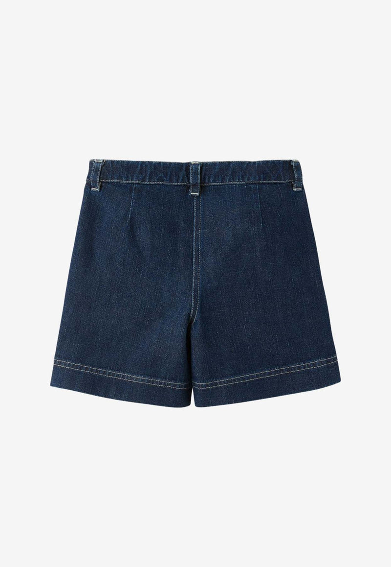 Il Gufo Girls Denim Bermuda Shorts Blue P24PB182J0041-ACO/O_GUFO-497