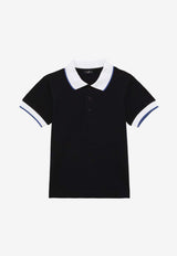 Il Gufo Boys Logo Embroidered Polo T-shirt Blue P24PC067M0095-CCO/O_GUFO-4901