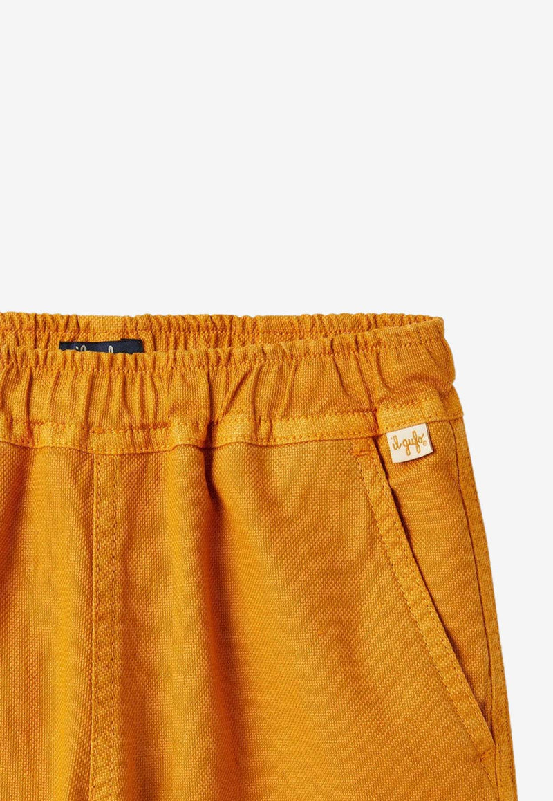 Il Gufo Boys Linen-Blend Pants Yellow P24PL404C6032-ACO/O_GUFO-237