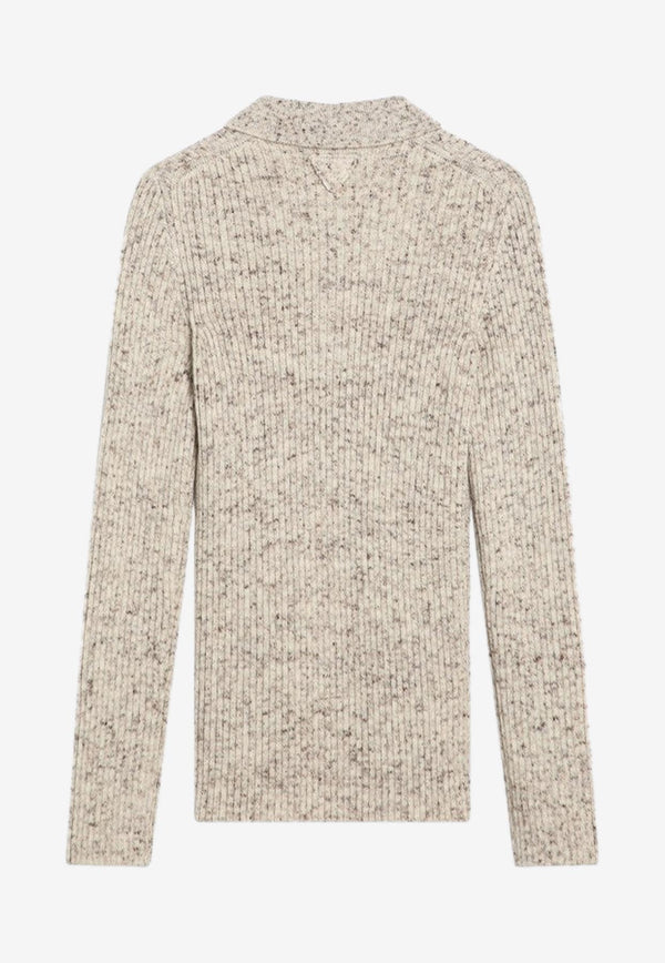 Prada Knitted Polo Sweater Beige P24S2ZOOO173G/R_PRADA-F0018