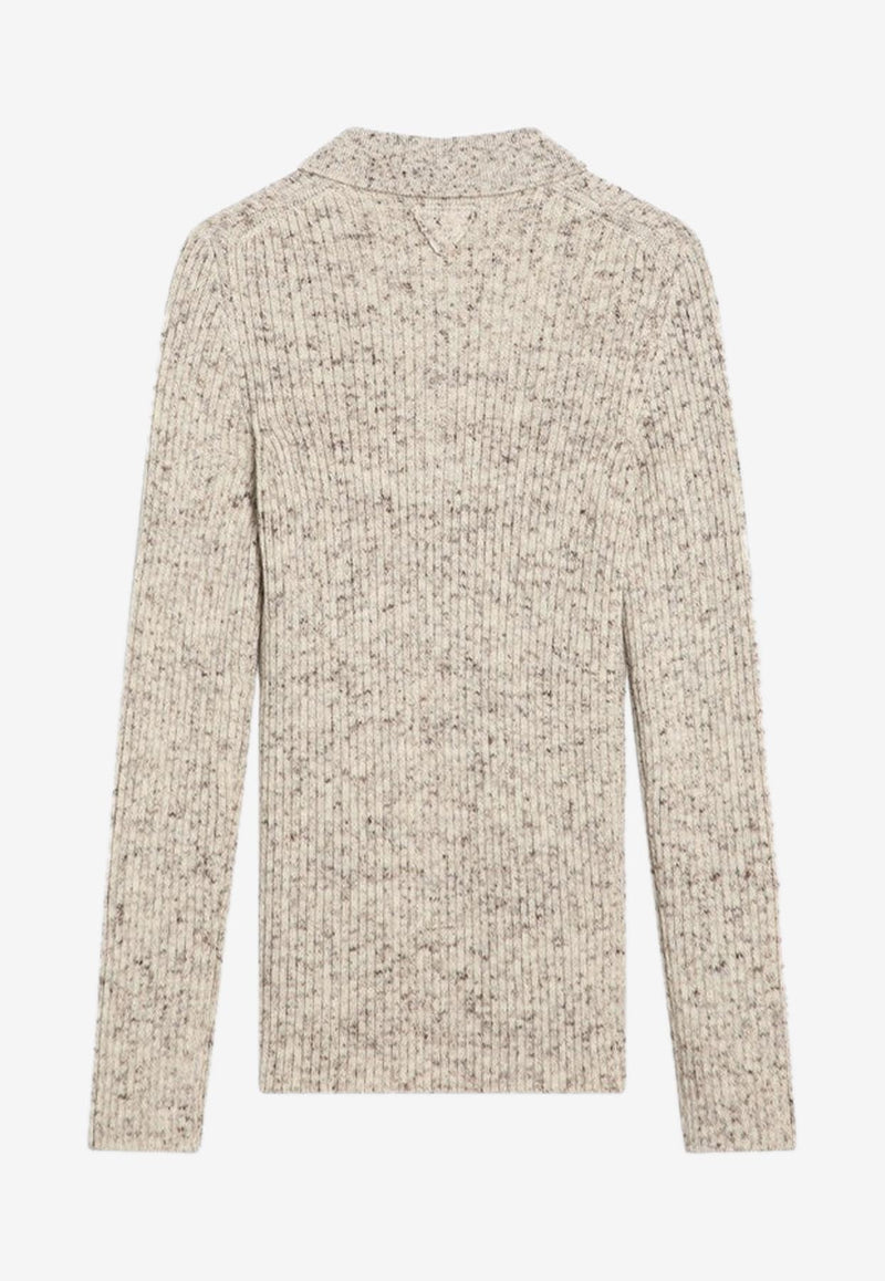 Prada Knitted Polo Sweater Beige P24S2ZOOO173G/R_PRADA-F0018