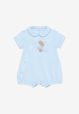 Il Gufo Baby Boys Teddy Bear Embroidered Onesie Blue P24TO218MF001CO/O_GUFO-4146