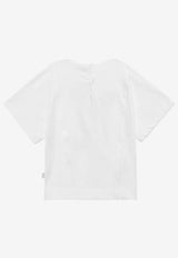 Il Gufo Girls Grosgrain Bow T-shirt White P24TS442MF032-ACO/O_GUFO-0149