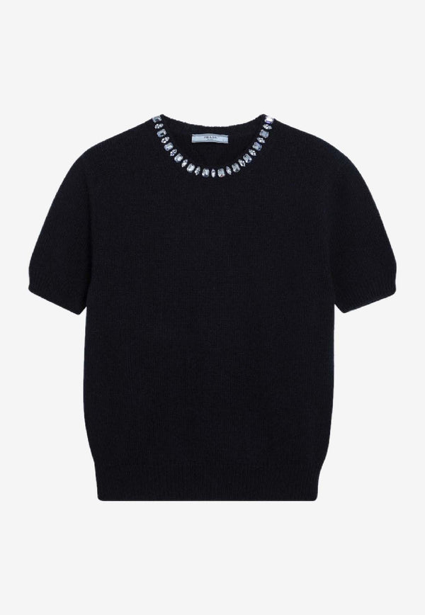 Prada Wool and Cashmere Knit Top Navy P24V2BOOO18M6/S_PRADA-F0008