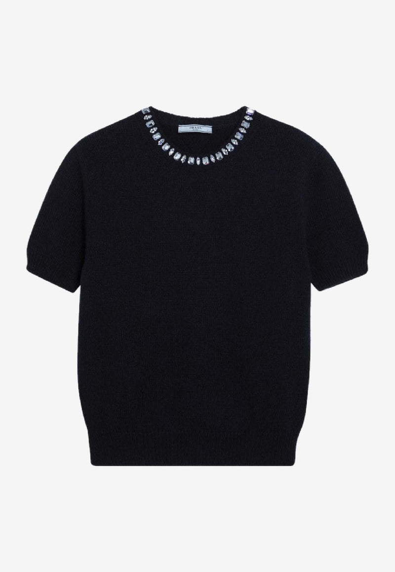 Prada Wool and Cashmere Knit Top Navy P24V2BOOO18M6/S_PRADA-F0008