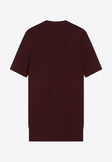 Prada Embellished Charms Cable Knit Top Burgundy P24V2HOOO17KD/R_PRADA-F0399