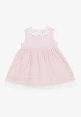 Il Gufo Baby Girls Striped Poplin Dress Pink P24VA321C1080-BCO/O_GUFO-323