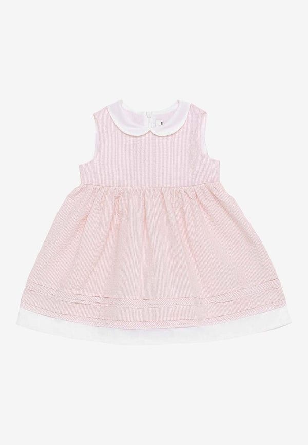 Il Gufo Baby Girls Striped Poplin Dress Pink P24VA321C1080-BCO/O_GUFO-323