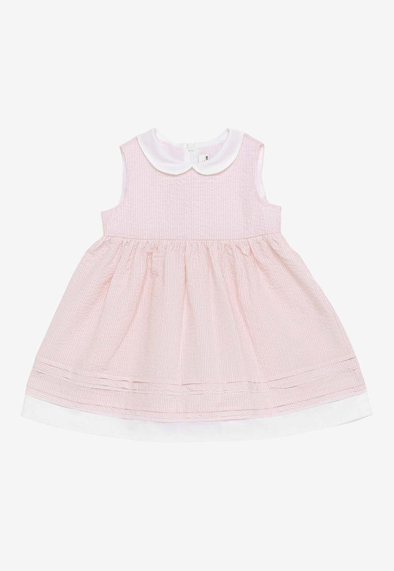 Il Gufo Baby Girls Striped Poplin Dress Pink P24VA321C1080-BCO/O_GUFO-323