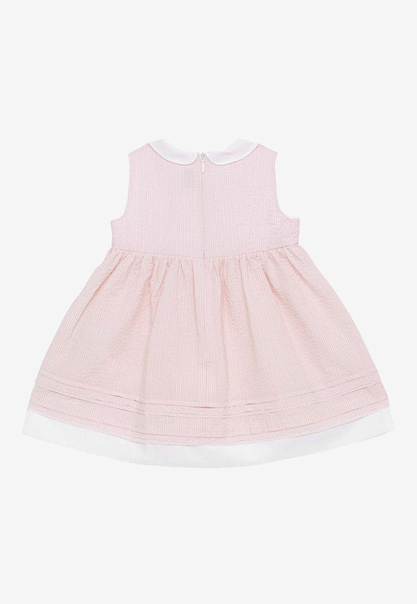 Il Gufo Baby Girls Striped Poplin Dress Pink P24VA321C1080-BCO/O_GUFO-323