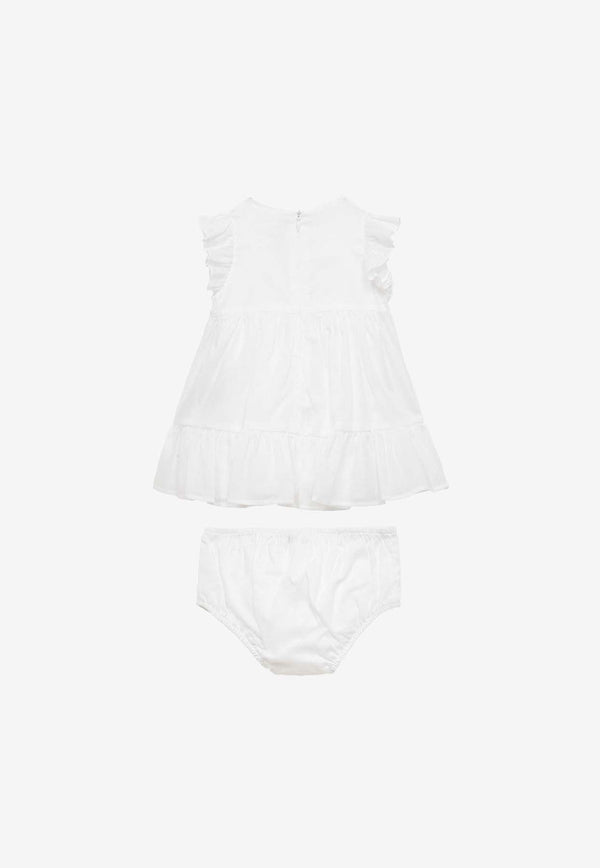 Il Gufo Baby Girls Ruffled Mini Dress White P24VM752C0003-BCO/O_GUFO-010