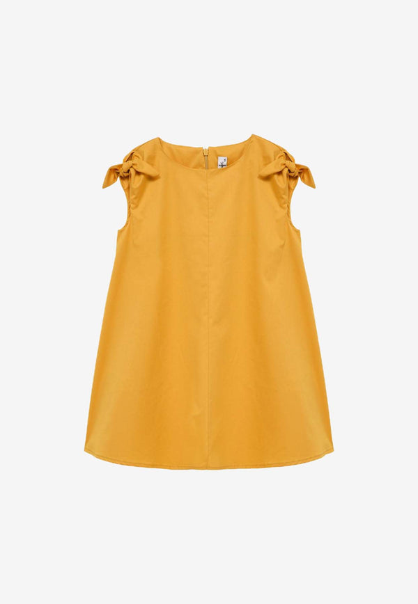 Il Gufo Girls Bow Embellished Mini Dress Yellow P24VM758C0046-ACO/O_GUFO-271