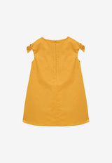 Il Gufo Girls Bow Embellished Mini Dress Yellow P24VM758C0046-ACO/O_GUFO-271