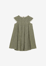 Il Gufo Girls Pleated Mini Dresses Green P24VM765L0015-ALI/O_GUFO-537