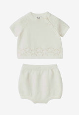 Il Gufo Babies Knitted Top and Bottom Set White P25DP519EM109-ACO/Q_GUFO-100