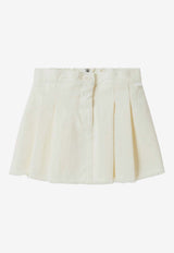Il Gufo Girls Pleated Mini Skirt Cream P25GN230J0044-ACO/Q_GUFO-100