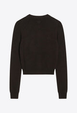 Prada Perforated Cashmere Cardigan Brown P25N75OOO171R/R_PRADA-F0003