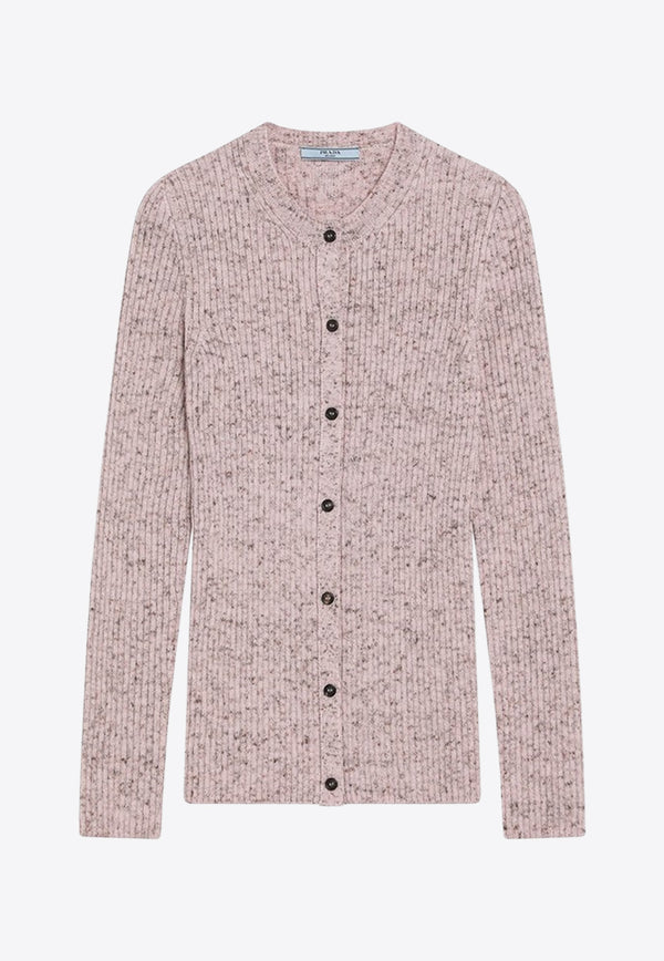Prada Ribbed Wool Cardigan Pink P25N79OOO173G/R_PRADA-F0028