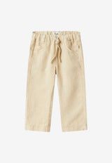 Il Gufo Boys Linen Drawstring Pants Beige P25PL195L6009-ACO/Q_GUFO-126