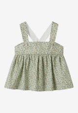 Il Gufo Girls Floral Print Liberty Top Green P25TT090C4139-ACO/Q_GUFO-577